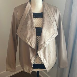 BB Dakota Tan Faux Leather Jacket Size S